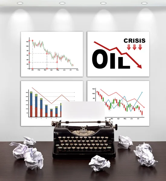 Placards with crisis chart