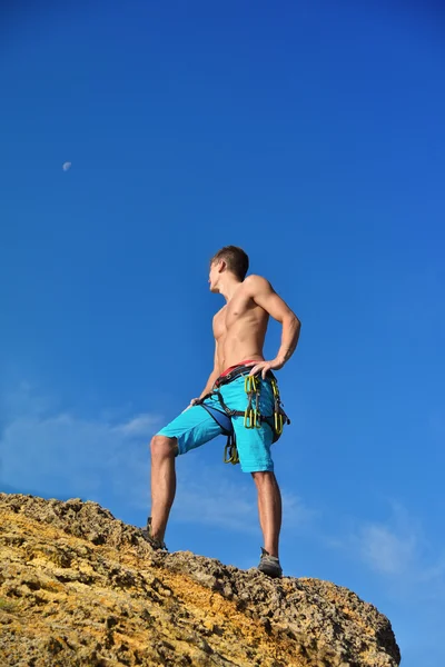 Athletic climber man