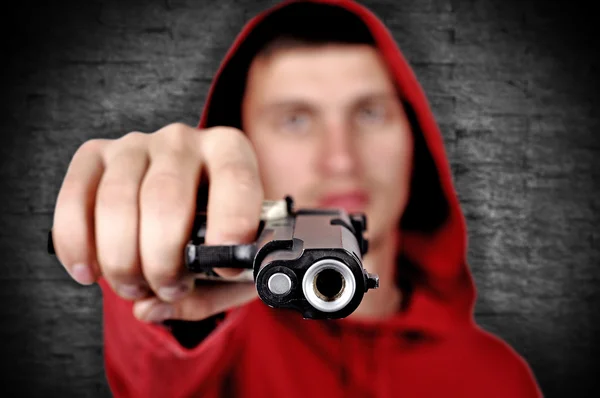 Burglar with gun