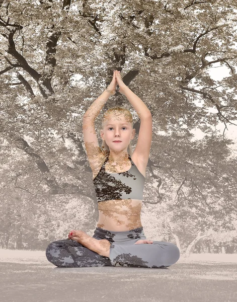 Yoga girl meditating