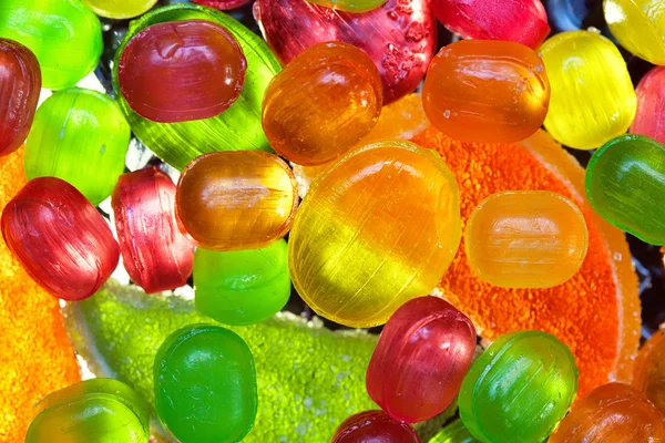 Assorted colorful candies. background of sweets, candy, slices of marmalade