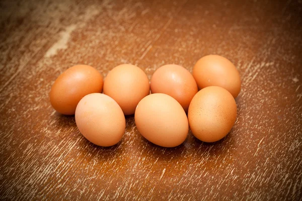 Chicken eggs of brown color, vintage