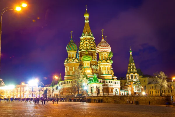 St. Basil\'s Cathedral in Moscow on Red Square. Night lighting.