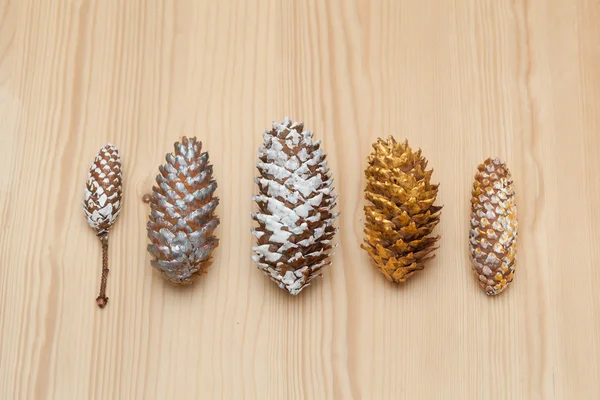 Christmas holiday pine cones painted colors