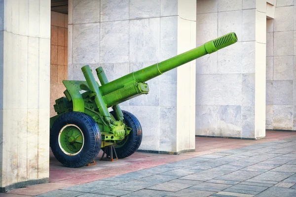 Soviet antitank gun on wheels. Gun World War II. Moscow, Poklonnaya Gora