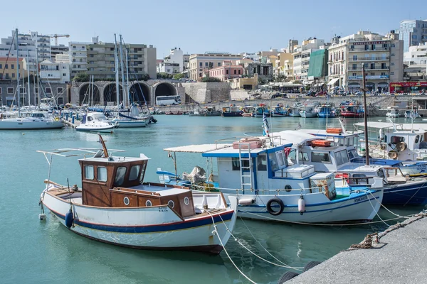 Boat dock of Heraklion port. Greece 16.09.2015.