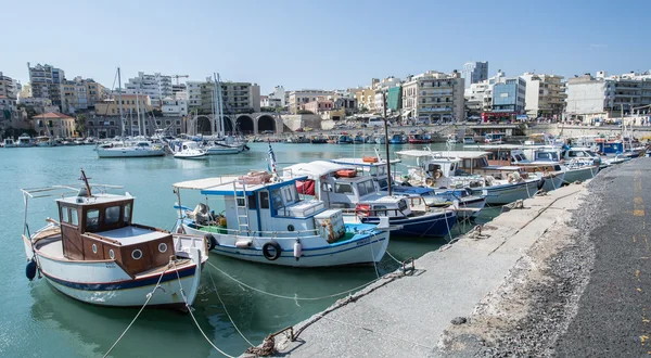 Boat dock of Heraklion port. Greece 16.09.2015.