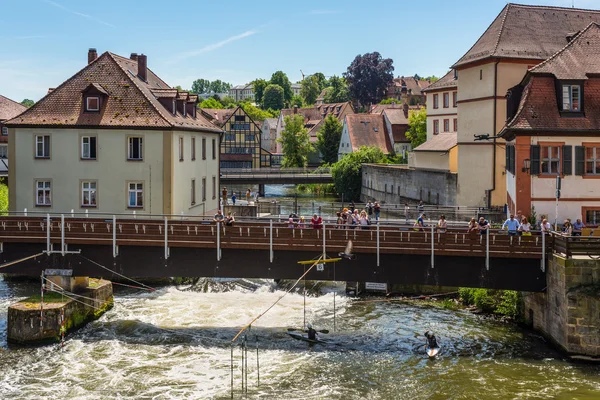 Canoe slalom on the River Regnitz, Bamberg, Bavaria, Germany