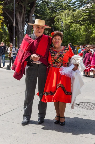 Man And Woman In Chilean Clothing