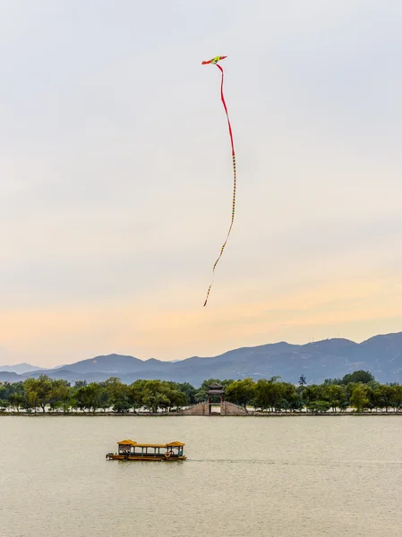 Kite flying in the sky over the Kunming lake