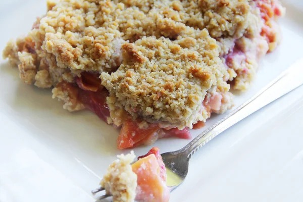 Plum and peach crisp