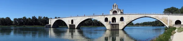 Panorama of river and bridge in Avignon