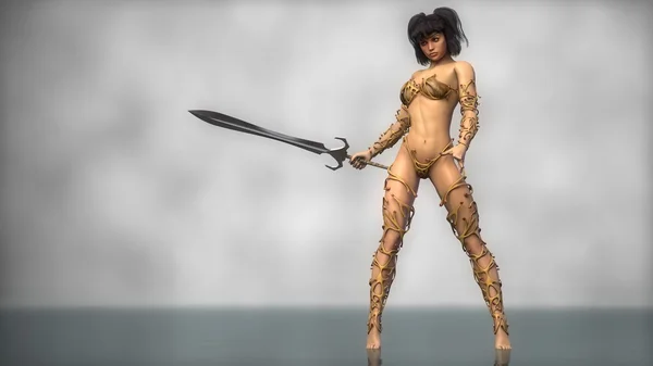 Fantasy asian warrior girl