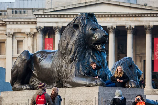 Lion sculpture in Trafalgar Square