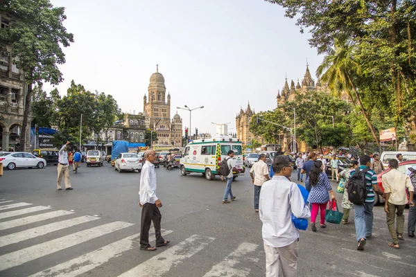 Unidentified people by the Municipal Corporation Building