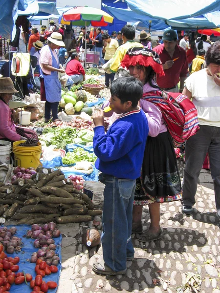 Unidentified people at the market