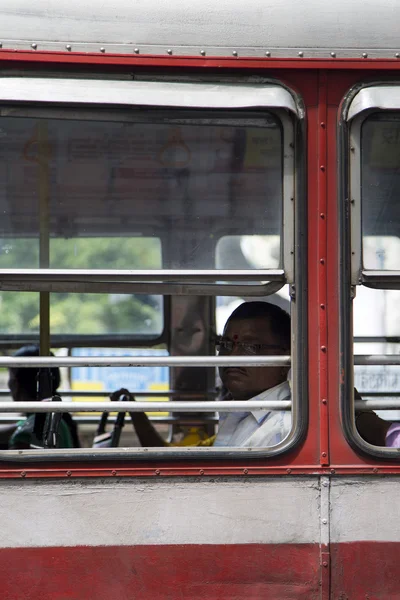 Passenger in the bus in Mumbai, India