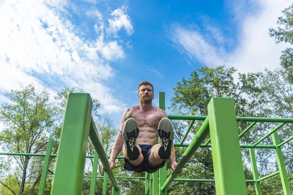 Man doing exercise outdoor