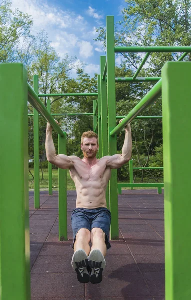 Young man workout outdoors