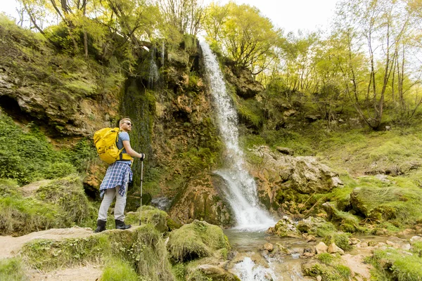 Young man hiking