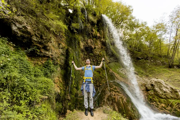 Young man hiking