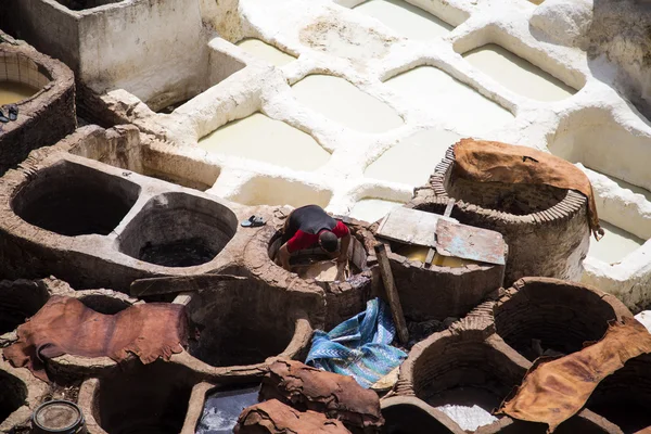 Traditional tannery iin Fez, Morocco