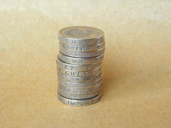 Pound coins pile