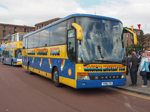 The Magical Mystery Tour bus in Liverpool