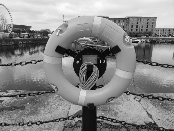 Life buoy in Liverpool docks