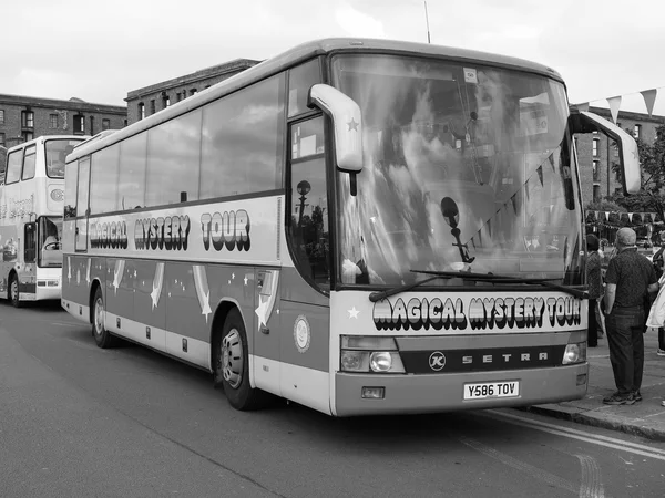 The Magical Mystery Tour bus in Liverpool