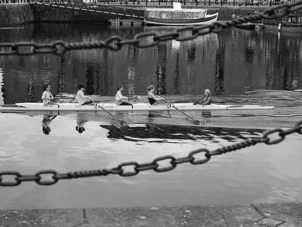 Canoe in Liverpool docks