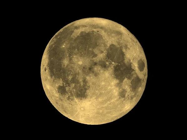 Full moon seen with telescope sepia