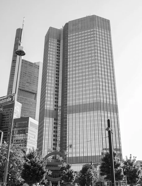 Black and white European Central Bank in Frankfurt
