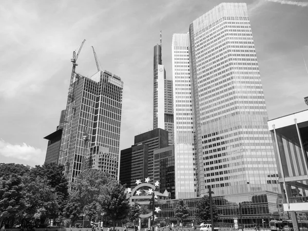 Black and white European Central Bank in Frankfurt