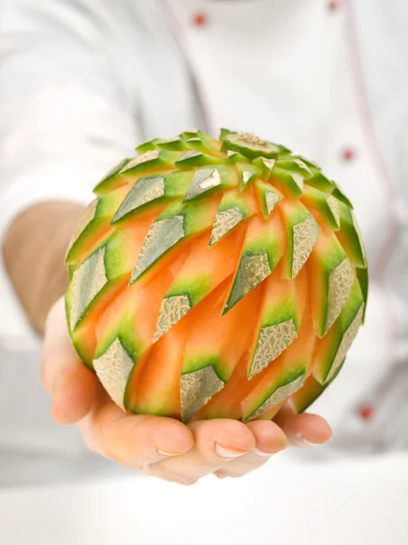 Food carving with melon