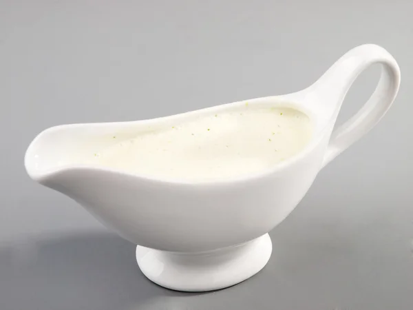 Mayonnaise sauce in gravy boat