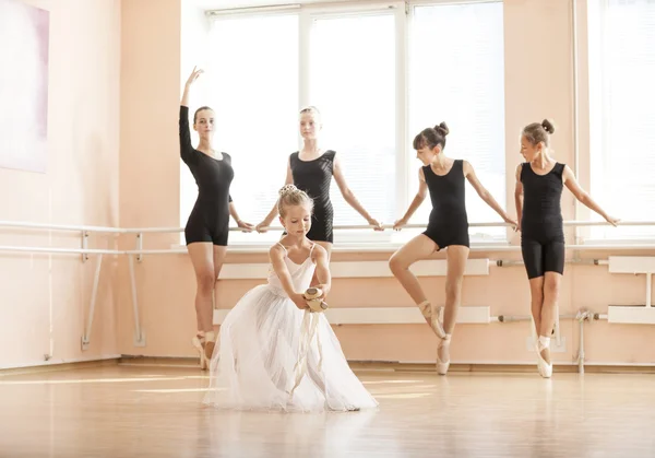 Girls dancing at ballet dancing class