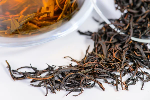 Close-up of Altay Russian herbal tea Willow-herb (lat. Chamerion angustifolium), herbal tea brewed in a teapot