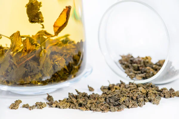 Close-up of Altay Russian herbal tea Willow-herb (lat. Chamerion angustifolium), herbal tea brewed in a teapot