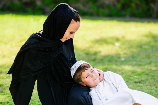 Arabic mother and son