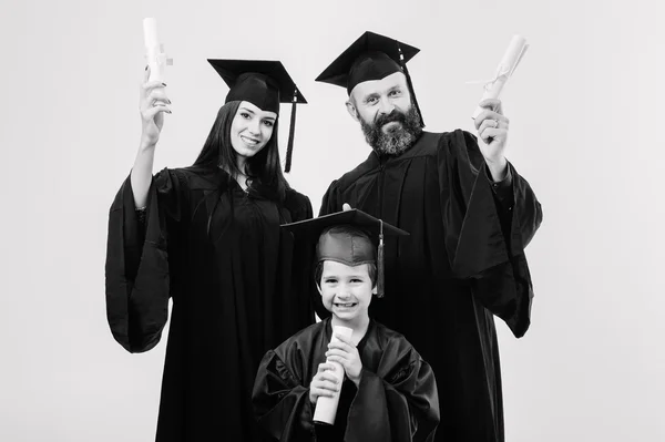 Successful three college different age graduates.