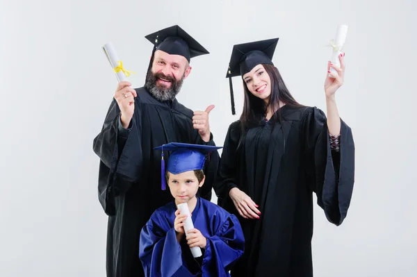 Successful three college different age graduates.