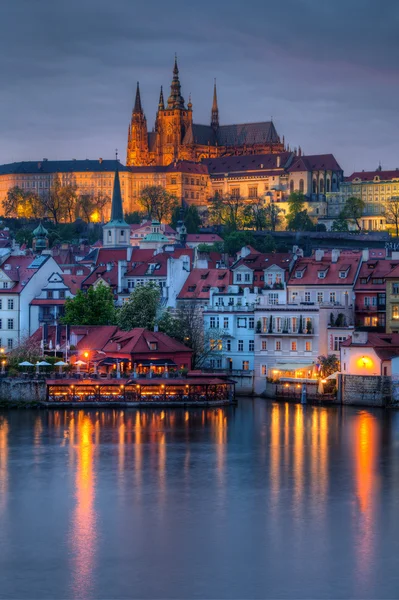 Beautiful and historic Charles Bridge with castle in background