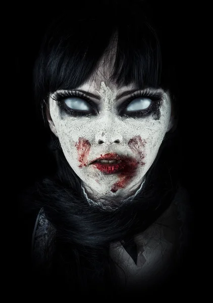 Scary zombie woman