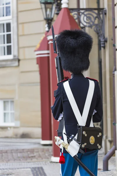 COPENHAGEN, DENMARK -SEPTEMBER 8: Royal Guard in Amalienborg Cas