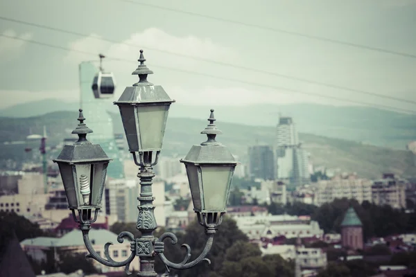 TBILISI, GEORGIA - MAY 07, 2016: Funicular over the Tbilisi city