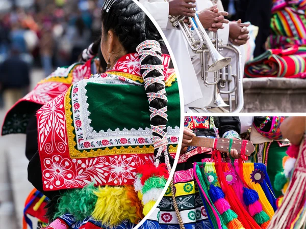 Collage of Peru traditional culture images - travel background (