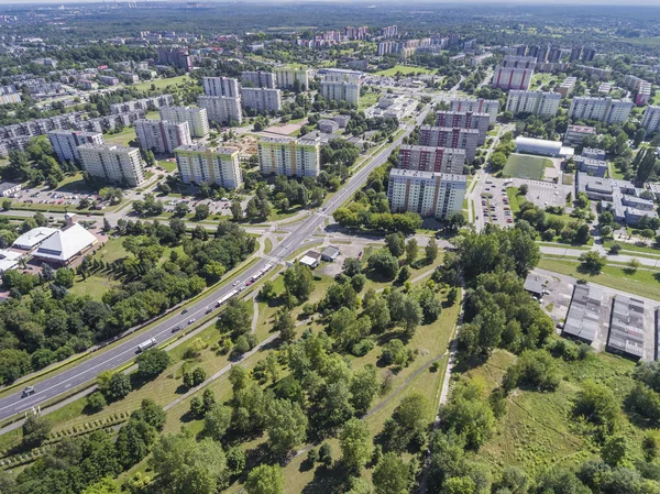 Typical socialist block of flats in Poland. East Europe. View fr