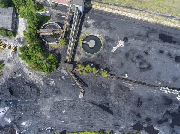 Coal mine in south of Poland. Destroyed land. View from above.