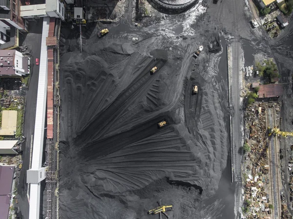 Coal mine in south of Poland. Destroyed land. View from above.